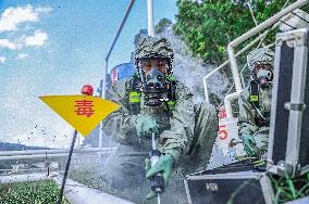 Armed Police Officers And Soldiers Conducted Emergency Drill