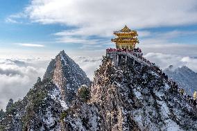 Laojun Mountain Covered With Snow