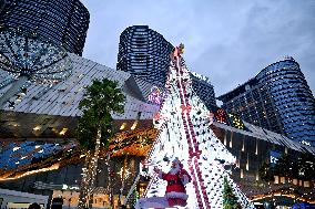 Christmas Tree Built With Cans