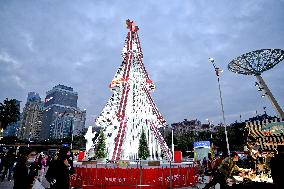 Christmas Tree Built With Cans