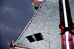 Christmas Tree Built With Cans