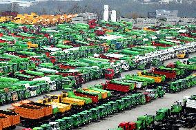 Aerial Dongfeng Commercial Vehicle Parking Lot