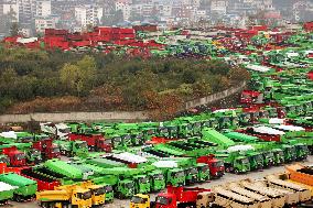 Aerial Dongfeng Commercial Vehicle Parking Lot