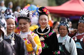 Intangible cultural heritage show on Miao Eating New Festival