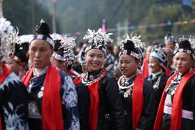 Intangible cultural heritage show on Miao Eating New Festival