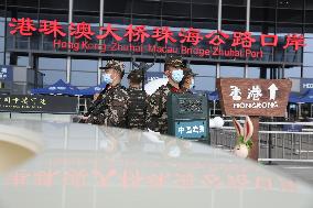 Armed Police Guard Hong Kong Zhuhai Macao Bridge