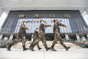 Armed Police Guard Hong Kong Zhuhai Macao Bridge
