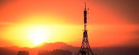 Signal Tower Under The Morning Glow