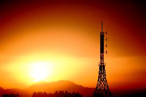 Signal Tower Under The Morning Glow