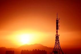 Signal Tower Under The Morning Glow