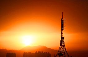 Signal Tower Under The Morning Glow