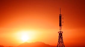 Signal Tower Under The Morning Glow