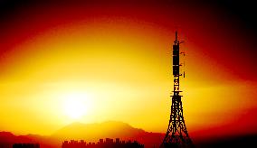 Signal Tower Under The Morning Glow