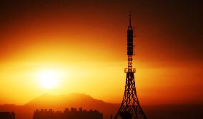 Signal Tower Under The Morning Glow