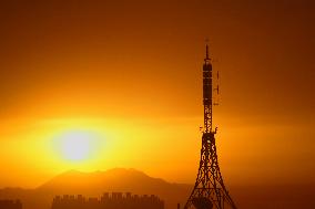 Signal Tower Under The Morning Glow