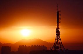 Signal Tower Under The Morning Glow