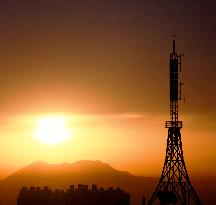 Signal Tower Under The Morning Glow