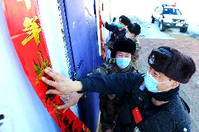 Police Patrol The Border During The Spring Festival