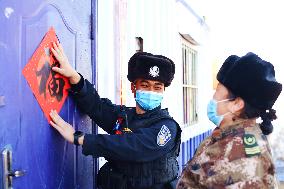 Police Patrol The Border During The Spring Festival