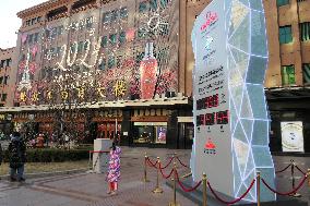 Beijing Winter Olympic Countdown Clock Appears in Wangfujing