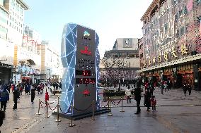 Beijing Winter Olympic Countdown Clock Appears in Wangfujing