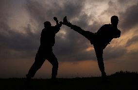 Armed Police Officers And Soldiers Training