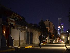 Traditional Hutongs And Modern Buildings in Beijing