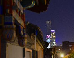 Traditional Hutongs And Modern Buildings in Beijing