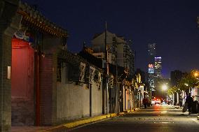 Traditional Hutongs And Modern Buildings in Beijing