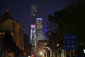 Traditional Hutongs And Modern Buildings in Beijing