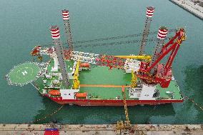 Pile Driven Salvage Vessel