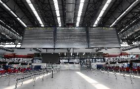 Empty hall of the Vaclav Havel Airport in Ruzyne, Prague