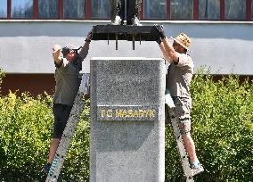 statue of the first Czechoslovak president Tomas Garrigue Masaryk by Vincenc Makovsky