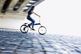 electric bike, electric powered bicycle, e-bike, cyclist, woman