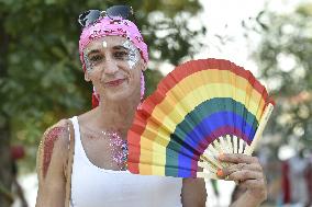 Prague Pride festival, LGBT hand fan