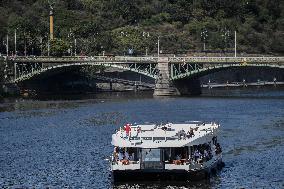 fully electric cruise ship Bella Bohemia, river Vltava, Prague