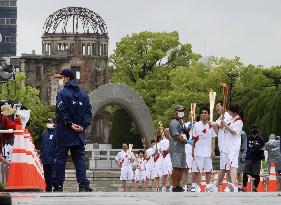 Downscaled Olympic torch relay in Hiroshima