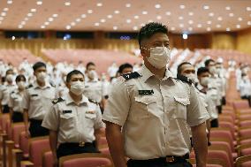 Defense officers deployed at state-run COVID-19 vaccination center