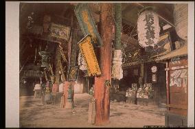 Inside of the main building of sensoji temple