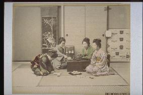 Girls having afternoon tea