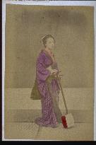 A woman with a shamisen