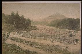 Mt. Fuji seen from the Fuji River