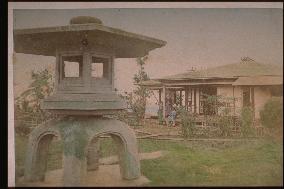 Stone lantern and a teahouse