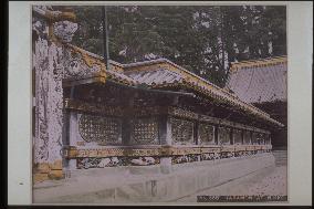 The open-work wall beside karamon gate of nikko toshogu shrine
