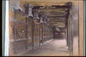 Inside of left and right corridors of middle gate of yushoin's burial ground at shiba zojoji temple