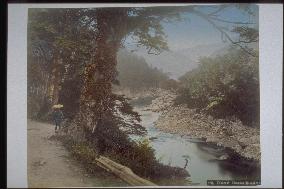 Suspension bridge at Nakasendo Kiso