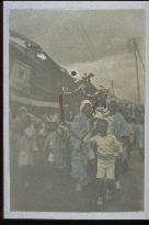 Children carrying Omikoshi,a portable shrine