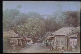 Stone steps to Shirataki Fudoson Temple and a teahouse