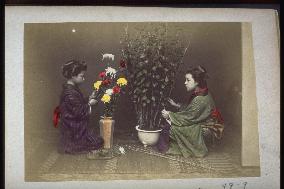 Women arranging flowers