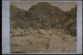 A wooden brifge in the mountains of Hakone